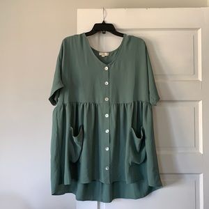 Oversized baby doll blouse